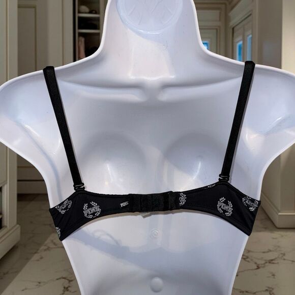 Victoria’s Secret PINK Sexy Everywhere Black Logo Push-Up Bra Size 34B - Picture 4 of 7